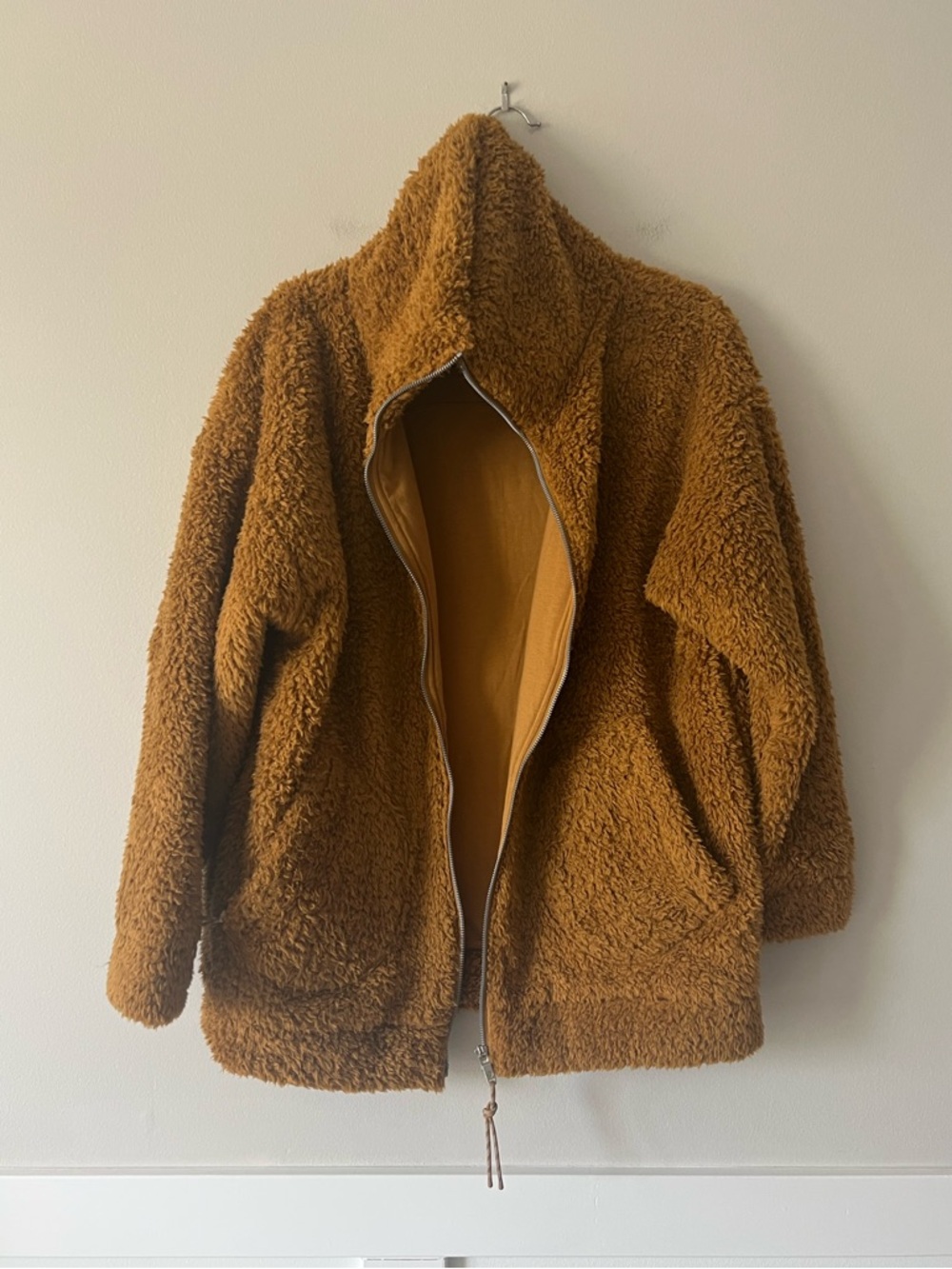 Lululemon Oh So Sherpa Jacket Brown Teddy Fleece Zip Up Cozy Oversized Women’s - Picture 2 of 8